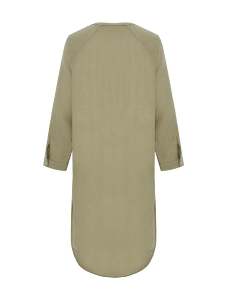 Terra Shirt Dress - Khaki Green - Sumiye Co