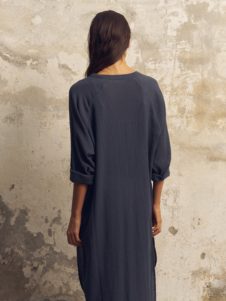 Terra Shirt Dress - Navy by The Handloom - Sumiye Co