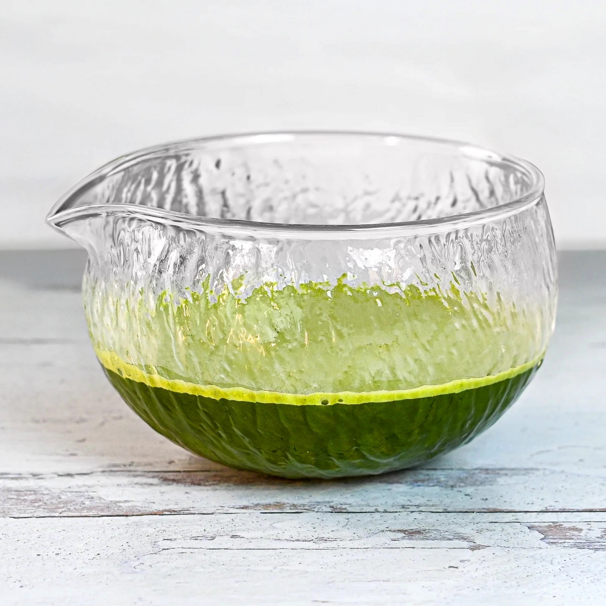 Textured Spouted Glass Matcha Bowl Pattern 2 by Aprika Life