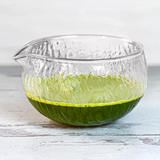 Textured Spouted Glass Matcha Bowl Pattern 2 by Aprika Life