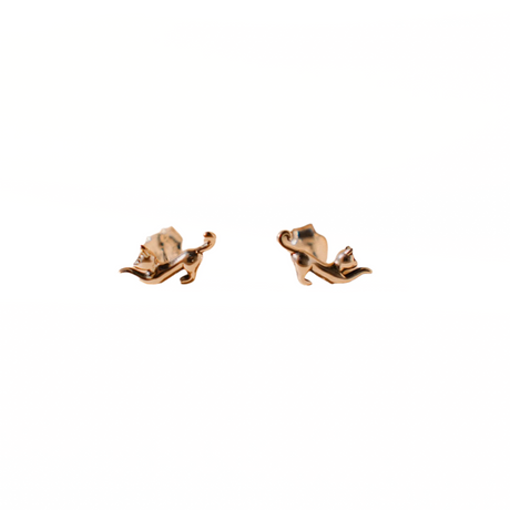 Tiny Cat Earrings: Delicate Minimalist Design by Phoebe`s - Sumiye Co