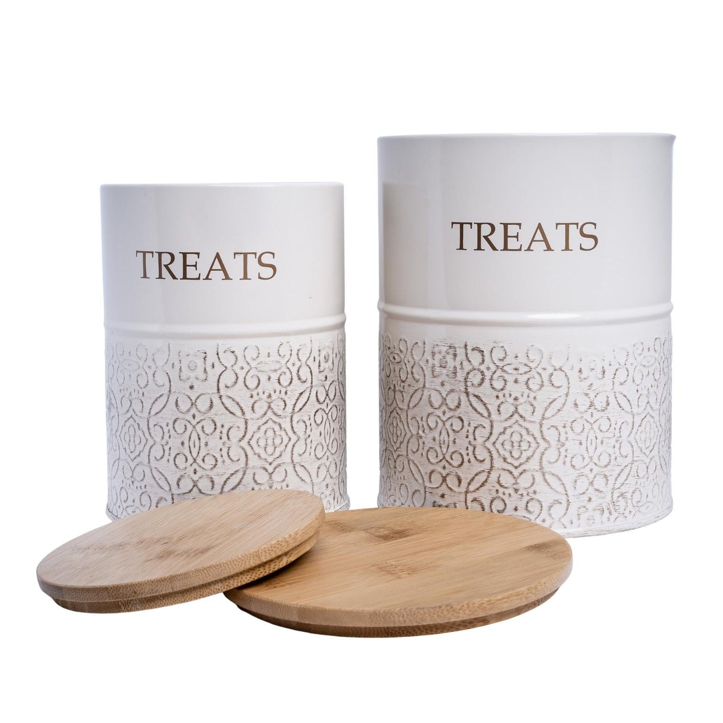 Dog Treat Canister - White Swan (Set of 2)-1