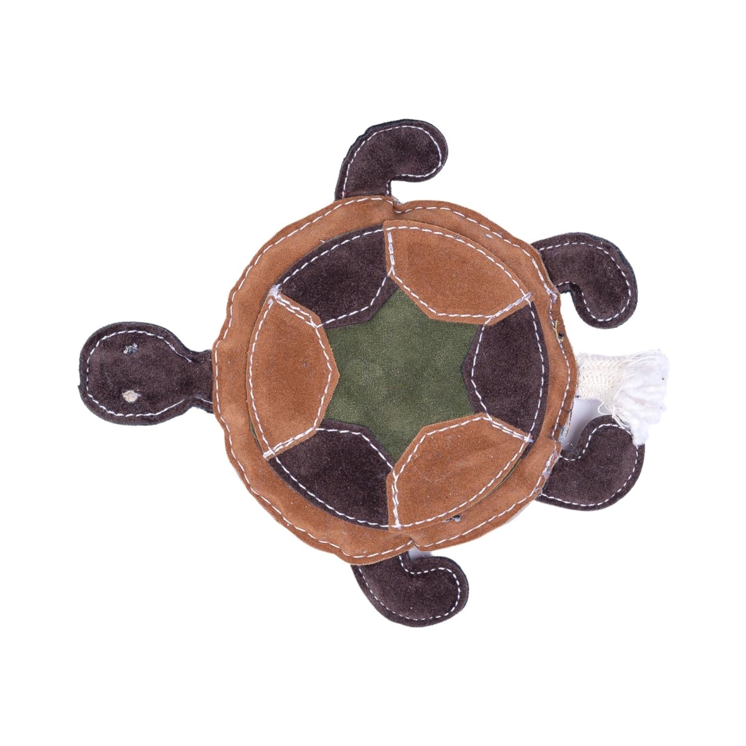 Vegan Leather Patchwork Turtle - Dog Chew Toy-2