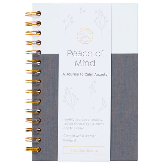Peace of Mind: A Journal to Calm Anxiety (Stone Grey) by Promptly Journals