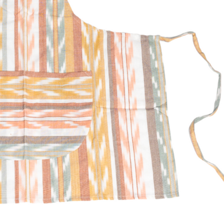Colorful striped apron on a white background