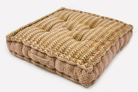 Block Print Meditation Cushion - Square - Sumiye Co