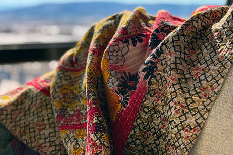 Vintage Kantha Blanket Throw 50'' x 60'' | Assorted Colors - Sumiye Co