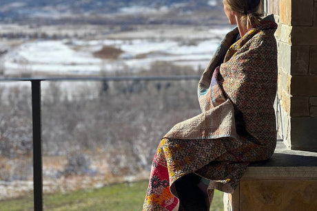 Vintage Kantha Blanket Throw 50'' x 60'' | Assorted Colors - Sumiye Co