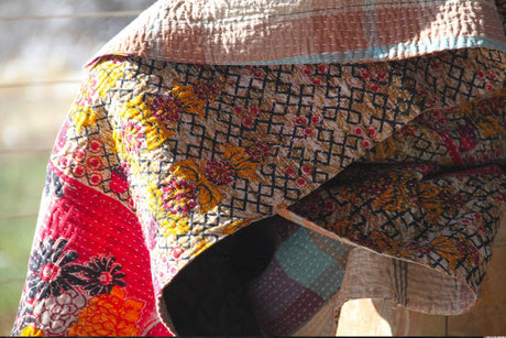 Vintage Kantha Blanket Throw 50'' x 60'' | Assorted Colors - Sumiye Co