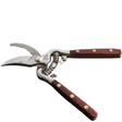 Gardening pruner with wooden handle on a white background