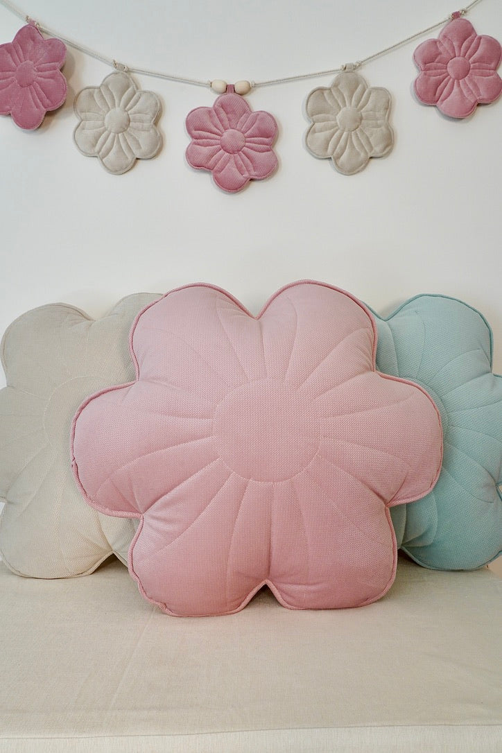 Flower Pillow Velvet "Pink Elderberry" | Kids Room & Nursery Decor