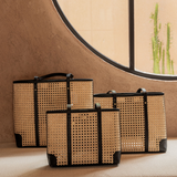 Dian Leather and Rattan Tote Bag