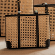 Dian Leather and Rattan Tote Bag - Sumiye Co