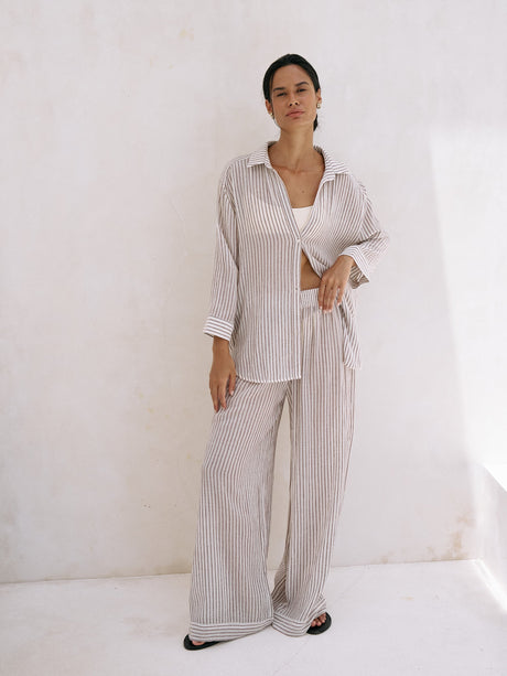 Voyage Set - Burgundy Stripes by The Handloom - Sumiye Co