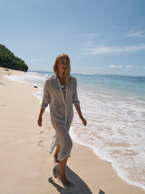 Voyage Shirt Dress - Black Stripes - Sumiye Co