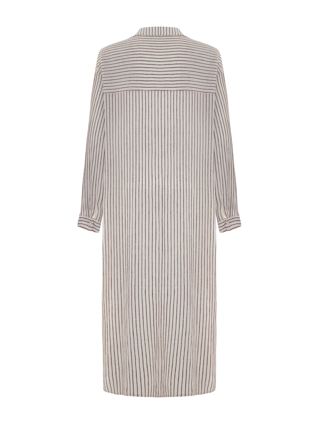 Voyage Shirt Dress - Burgundy Stripes - Sumiye Co