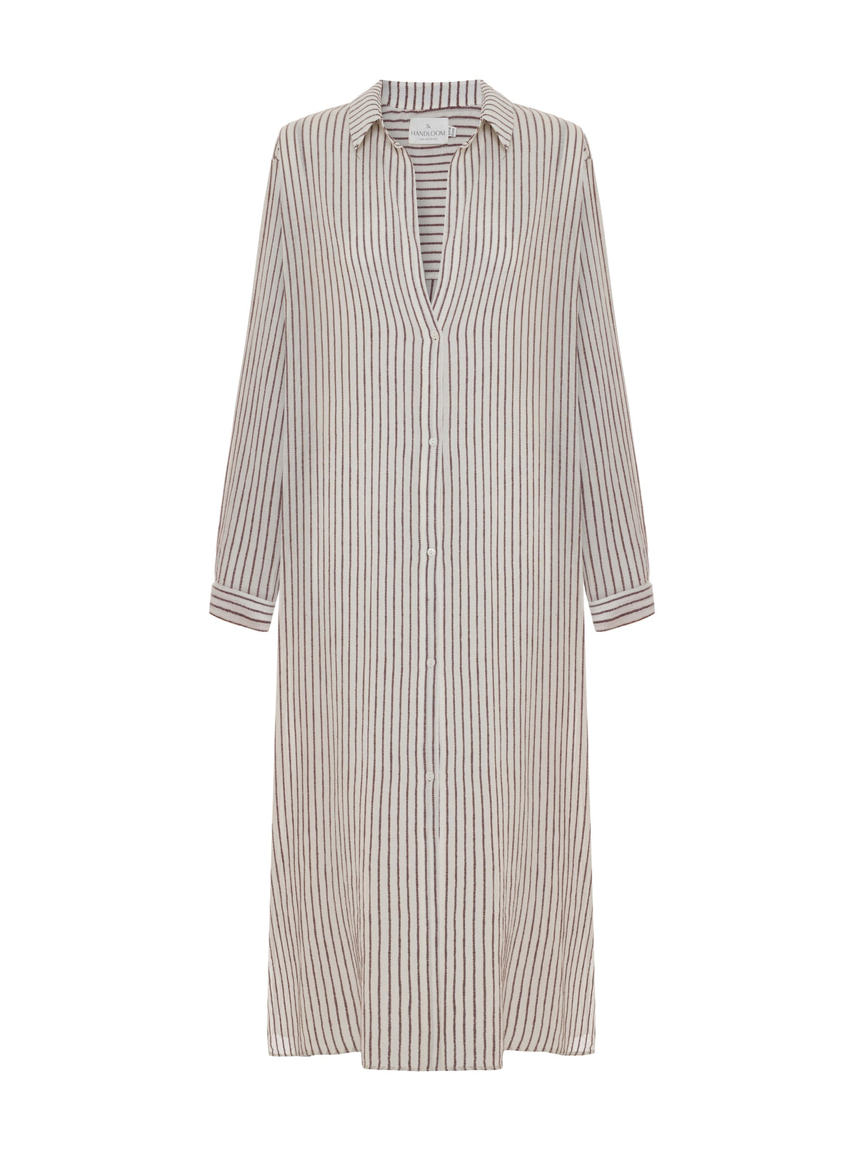 Voyage Shirt Dress - Burgundy Stripes - Sumiye Co