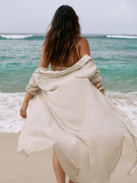 Voyage Shirt Dress - Black Stripes - Sumiye Co