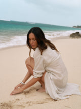 Voyage Shirt Dress - Khaki Green Stripes - Sumiye Co