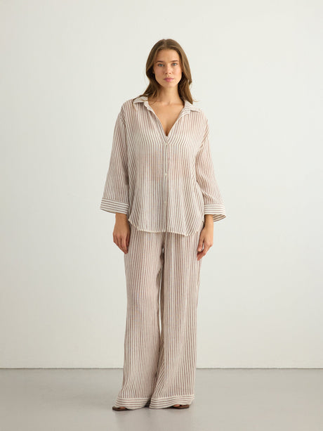 Voyage Set - Burgundy Stripes by The Handloom - Sumiye Co