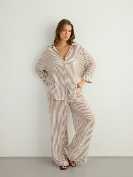 Voyage Set - Burgundy Stripes by The Handloom - Sumiye Co