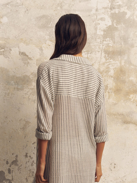 Voyage Shirt Dress - Black Stripes - Sumiye Co