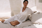 Voyage Shirt Dress - White Stripes - Sumiye Co