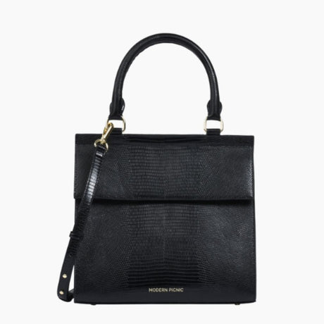 The Luncher - Black Lizard | Designer Lunch Bags & Totes - Sumiye Co