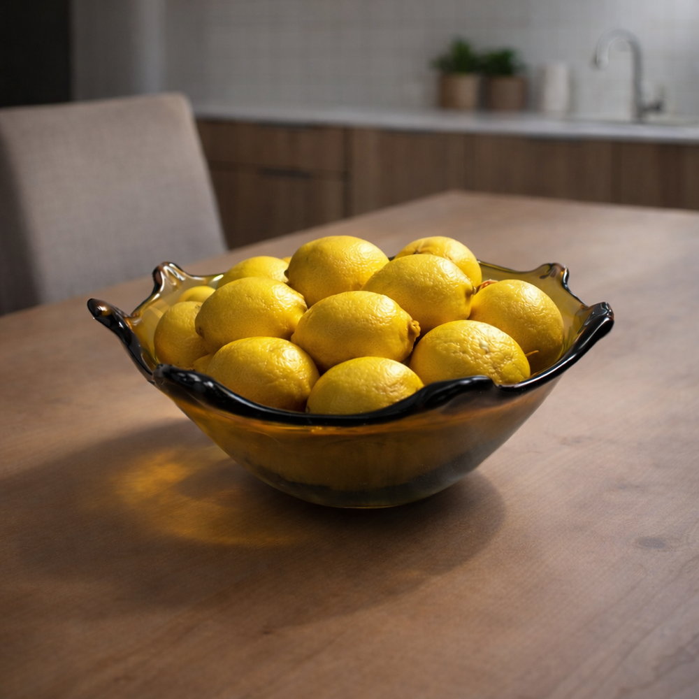 Yaxel Amber Bowl | Artisanal Glasswork
