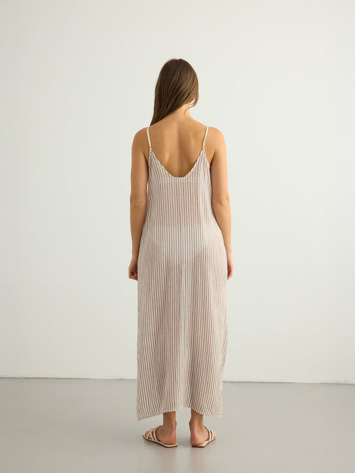 Yaz Dress - Burgundy Stripes - Sumiye Co