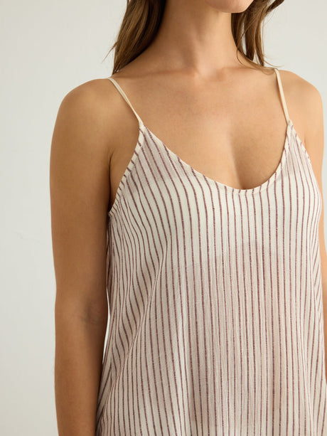Yaz Dress - Burgundy Stripes - Sumiye Co