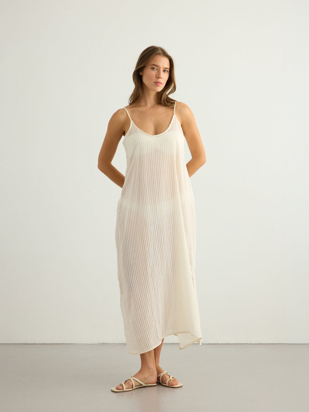 Yaz Dress - White Stripes - Sumiye Co