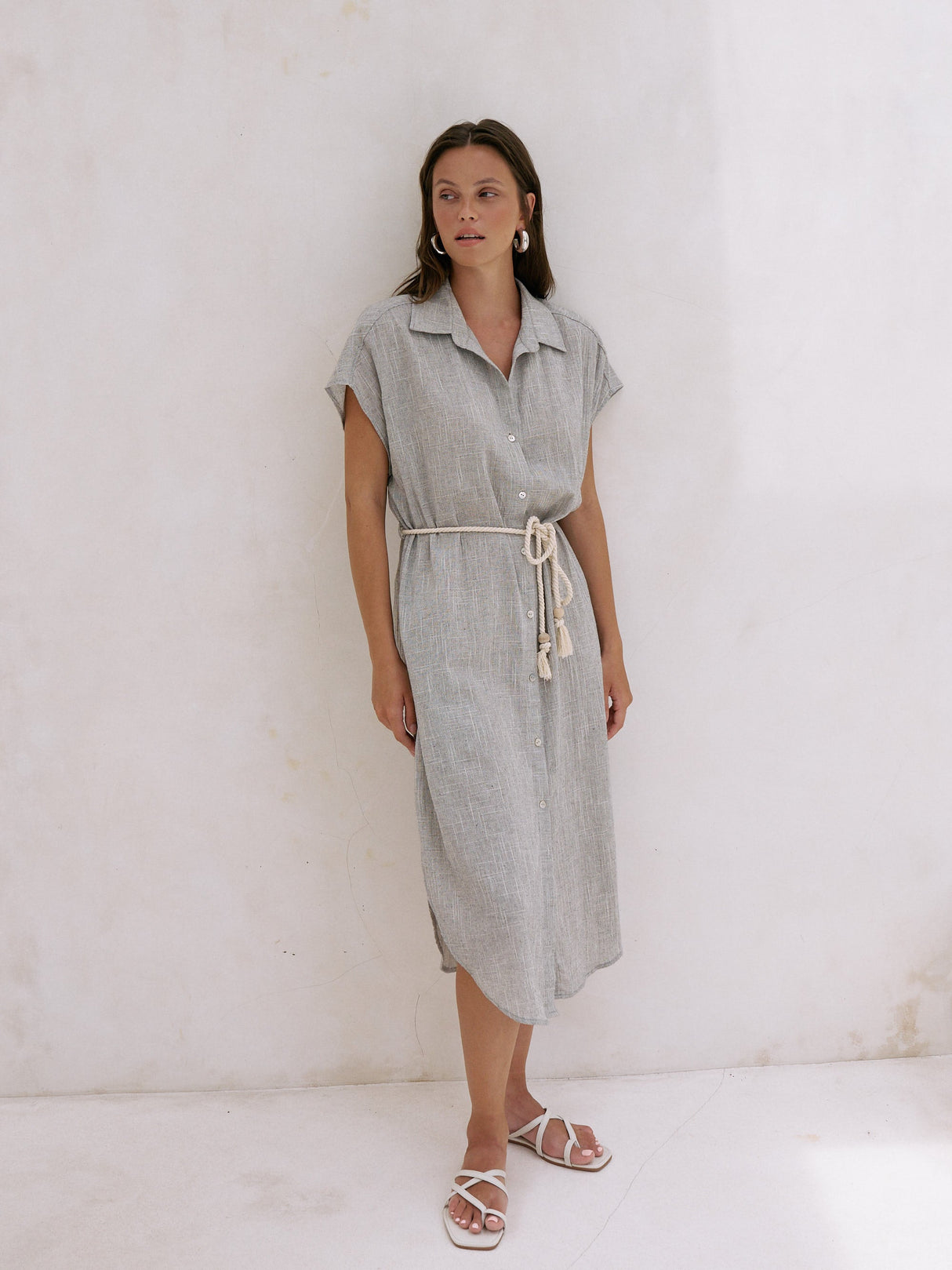 Zaya Shirt Dress - Gray - Sumiye Co