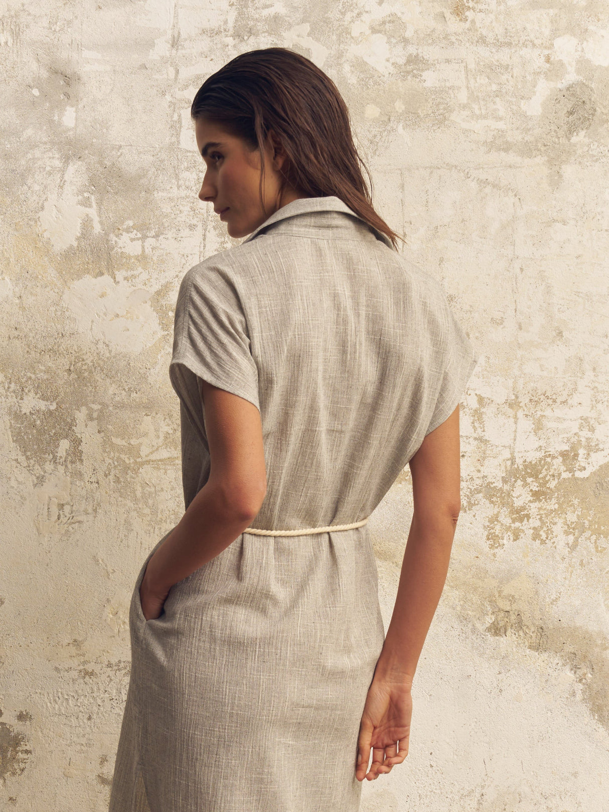 Zaya Shirt Dress - Gray - Sumiye Co