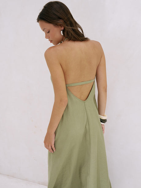 Zoe Maxi Dress - Khaki Green - Sumiye Co
