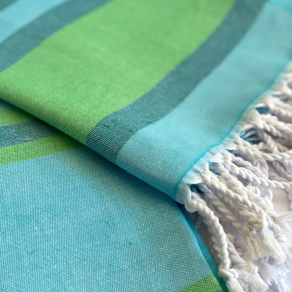 Samara Striped Sustainable Turkish Towel  Green - Sumiye Co