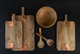 Vintage Inspired Wooden Charcuterie Board with Handmade Copper Details