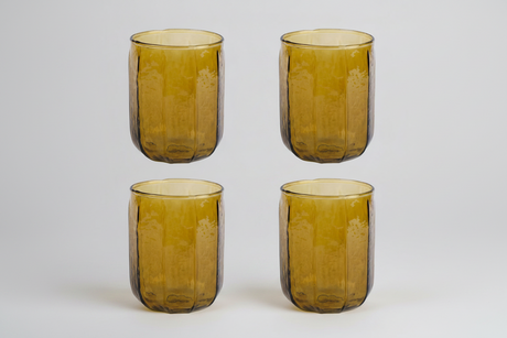 Hammered Water Glass , Brown - Set of 4 - Sumiye Co