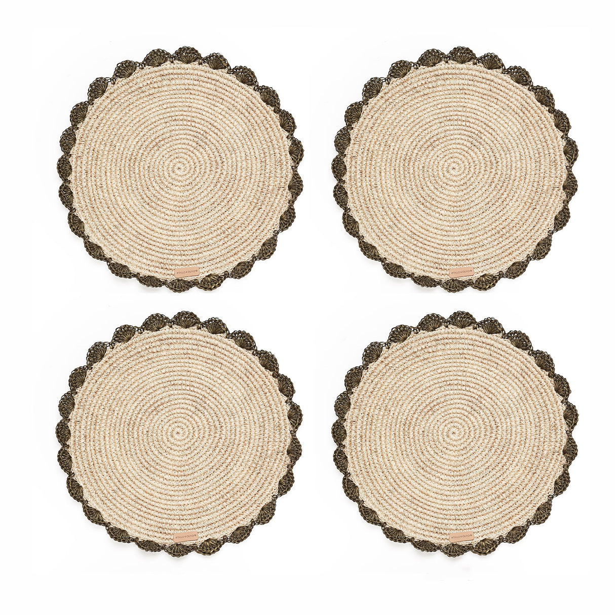 S/4 Hand Crocheted Round Placemat
