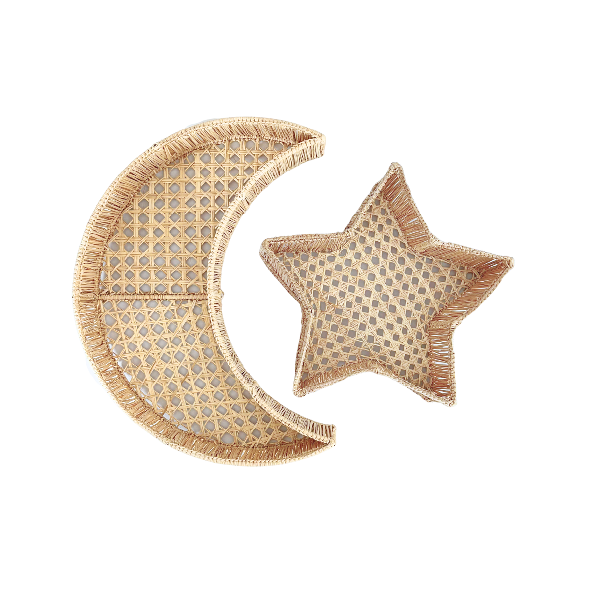Moon and Star Woven Tray Set