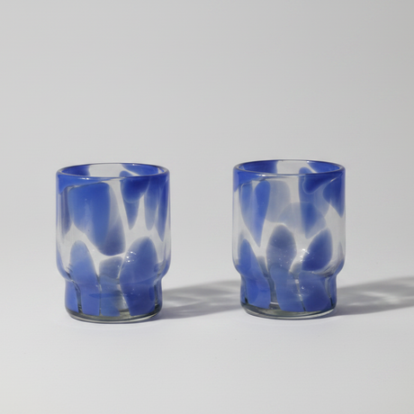 Marta Stackable Glass Blue & Clear - Set of 4 - Sumiye Co
