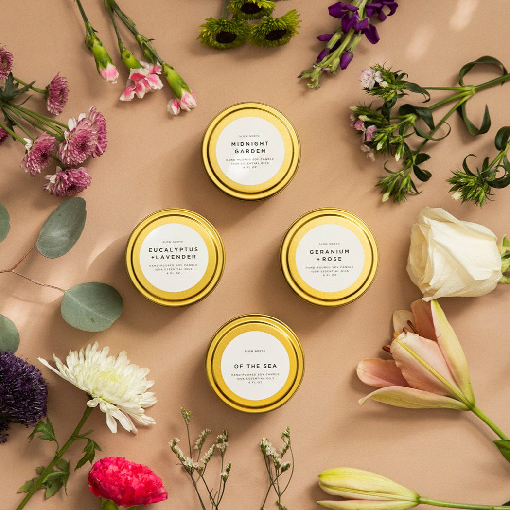 Floral Collection - 4 Pack | 6oz Travel Scented Candles