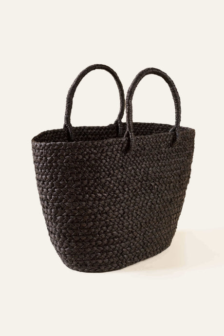 Braided Raffia Day Bag Black - Sumiye Co