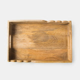 Scalloped Elegance Handcrafted Wooden Serving Tray - Sumiye Co
