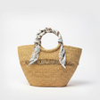 Butterfly Bag Medium - Natural w/ Light Blue, White and Brown Lining - Sumiye Co