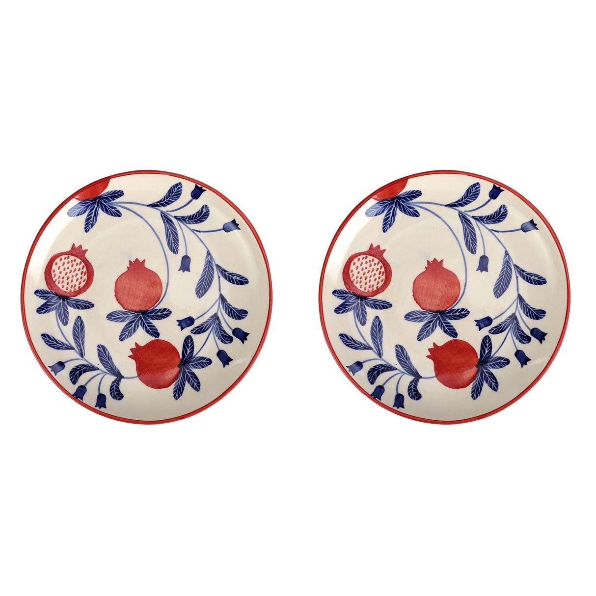 Indian Anaar plate, Red- 7x1 Inches ( Set of 2 )