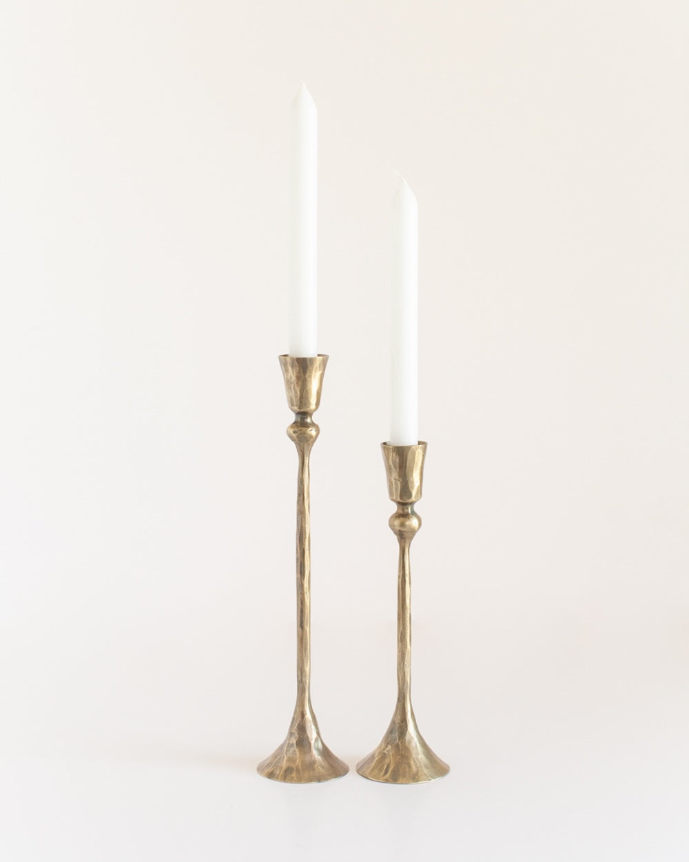 S/2 Gemini Candlesticks - Brass Finish - Sumiye Co