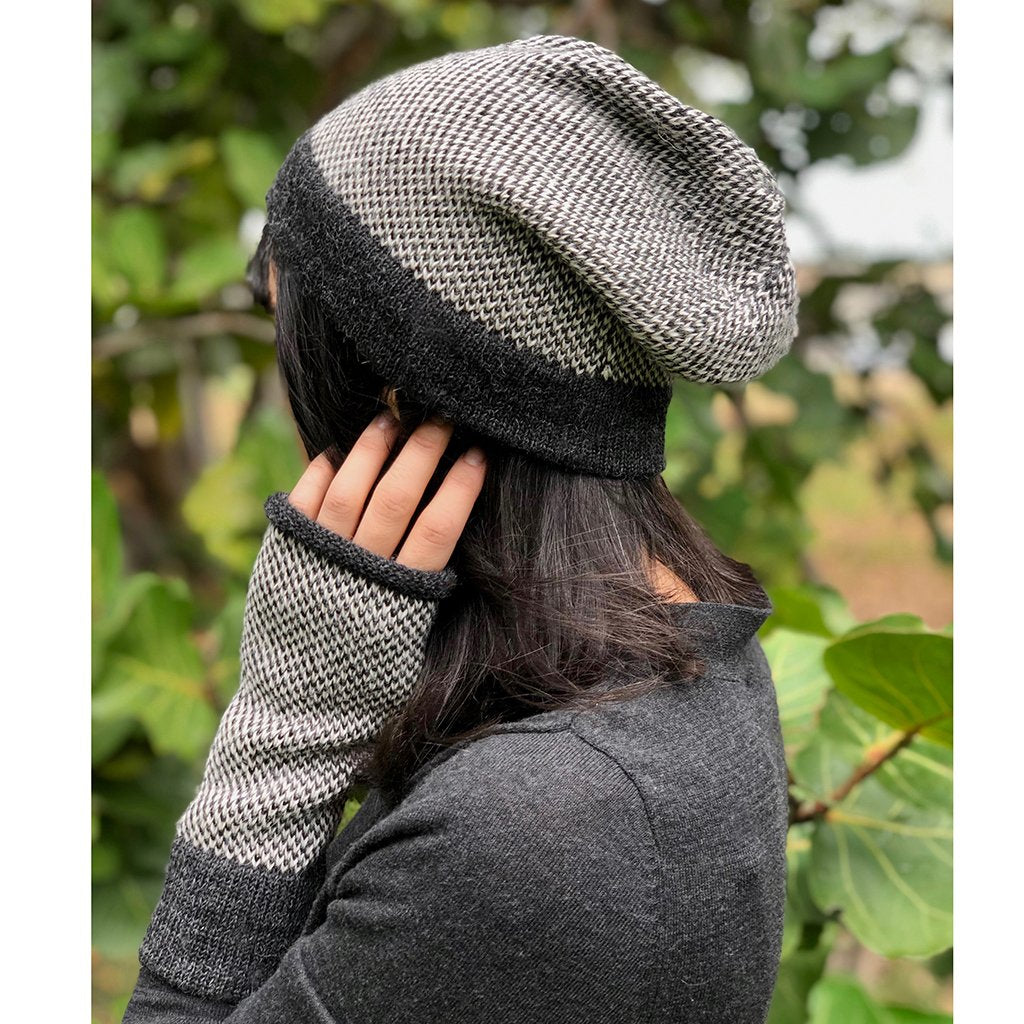 Midnight Interwoven Alpaca Beanie by SLATE + SALT - Sumiye Co