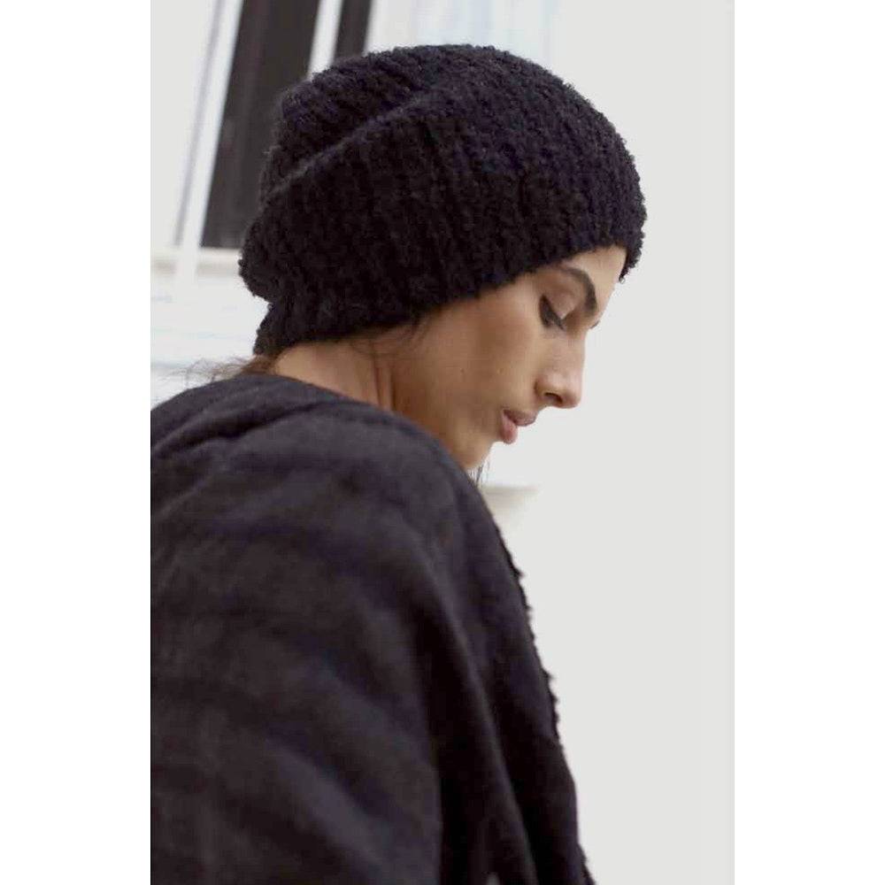Black Loop Knit Alpaca Beanie by SLATE + SALT - Sumiye Co
