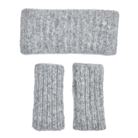 Gray Ribbed Alpaca Gloves by SLATE + SALT - Sumiye Co